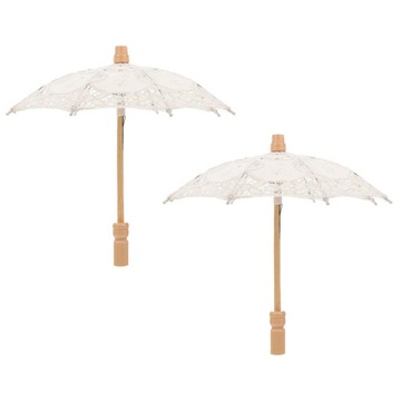 Parasol z haftem w białe parasolki