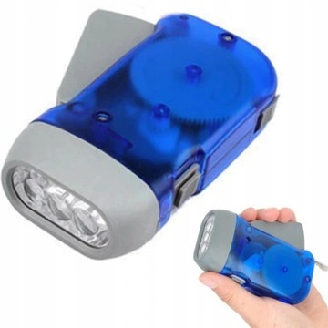 LATARKA LAMPKA KINETYCZNA DYNAMO LED 3xLED KIESZONKOWA TURYSTYCZNA