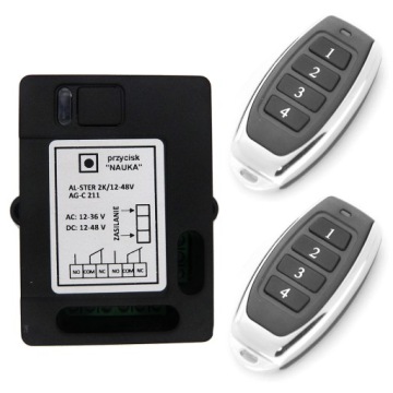 Контроллер, 2-канальная радиолиния 12–36 В/переменный ток 12–48 В/постоянный ток 2 пульта дистанционного управления