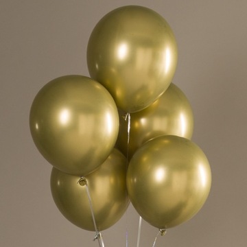 Balony chromowane Glossy Shiny błyszczące złote 10