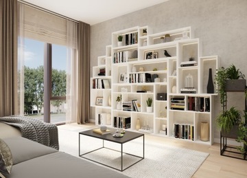 BIBLIOTECZKA WITRYNA NA KSIĄŻKI 320CM BIAŁA