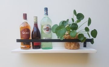 Półka barek z uchwytami LOFT Industrial Biała