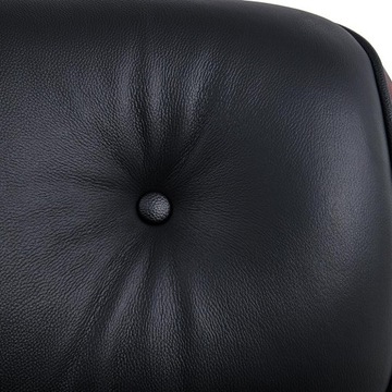 Fotel Eames Lounge Chair, czarny, naturalna skóra bydlęca ciemny palisander