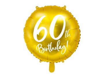 Balon foliowy 60th Birthday złoty 60 Urodziny