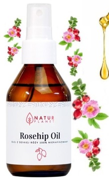 Olej z Dzikiej Róży aż 100ml NIERAFINOWANY NATURAL