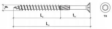 Шурупы столярные по дереву конические 4x70 TORX 200шт AZ