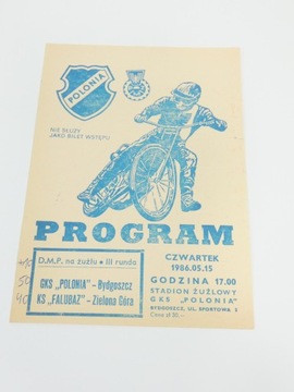 DMP POLONIA BYDGOSZCZ FALUBAZ ZIELONA GÓRA 1986