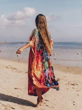 ПАРЕО длинное пляжное накидка ЛЕТНЯЯ пляжная туника БОХО платье оверсайз