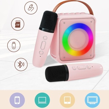 НАБОР BT КАРАОКЕ С 2 МИКРОФОНАМИ БЕСПРОВОДНАЯ КАРАОКЕ-МАШИНА