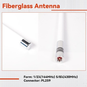 Antena dwupasmowa NL550 136-174/400-470MHz VHF UHF z włókna szklanego