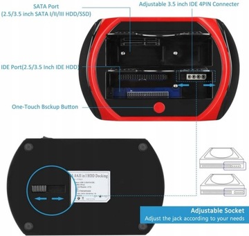 Tccmebius TCC-S862-DE Док-станция с двумя отсеками для жестких дисков USB 2.0 и SATA IDE