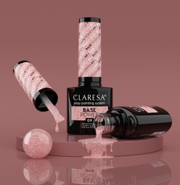CLARESA Base Power 09 Hybrid Nail Base 5г бескислотное РОЗОВОЕ ЗОЛОТО