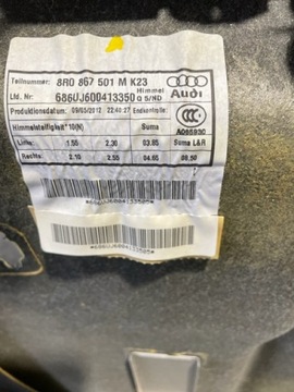 AUDI Q5 8R S-LINE ПОТОЛОК ЧЕРНЫЙ ПОТОЛОК