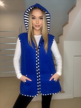 ФЛИСОВЫЙ ЖИЛЕТ ЖЕНСКИЙ С НЕСЪЕМНЫМ КАПЮШОНОМ 48-58 (48)