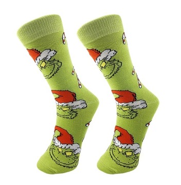 MD zielone świąteczne skarpety skarpetki | GRINCH Mikołaj