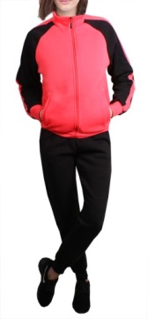 Теплый женский спортивный костюм с воротником-стойкой 100 черный/нб. 2XL/3XL