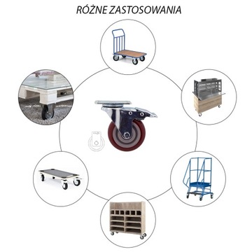 12PPPUB100K2 Koło fi 100 wózek regał komplet 4szt.
