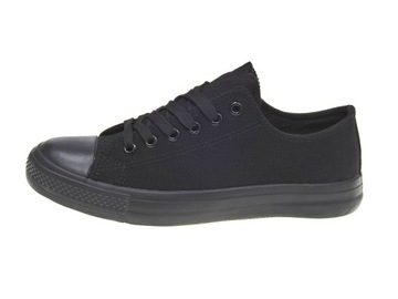 Gładki trampki sportowe LA01 All black r.39