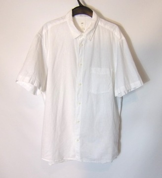 H&M męska koszula lniana biała L/XL