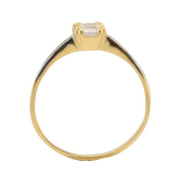 Elegancki złoty pierścionek duża cyrkonia pr. 333