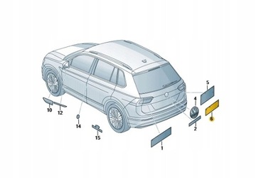 NÁPIS NA ZADNÍ KRYT '4MOTION' VW TIGUAN II NOVÝ ORIGINÁLNÍ