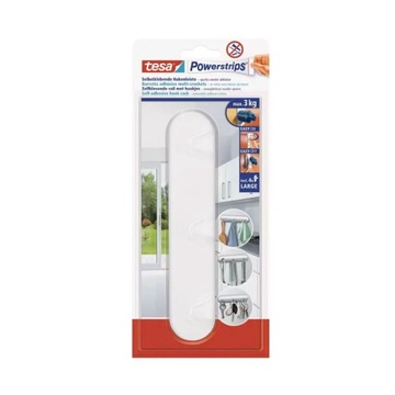 TESA Potrójny wieszak POWERSTRIPS biały 3 kg
