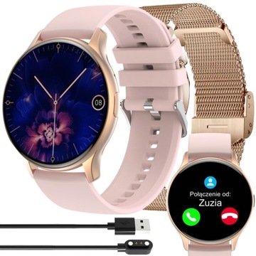 Smartwatch Smart Watch Zegarek Damski ROZMOWY Sport Zdrowie MENU PL AMOLED