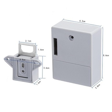 Скрытый индукционный магнитный замок, серый, одностворчатый