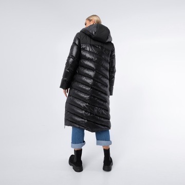 WITTCHEN damski płaszcz pikowany z nylonu czarny