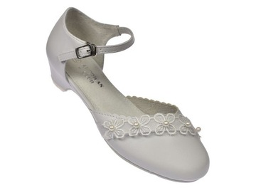 Buty komunijne białe balerinki obcas 42/23 roz. 36