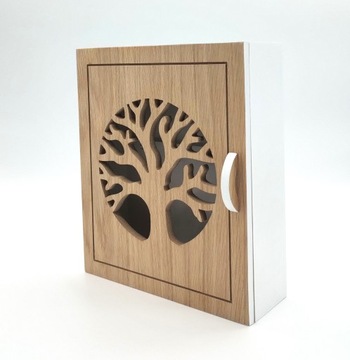 Szafka na klucze NATURAL TREE - skrzynka biała