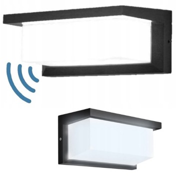Aluminiowy KINKIET LED czujka ruchu i zmierzchu 230V