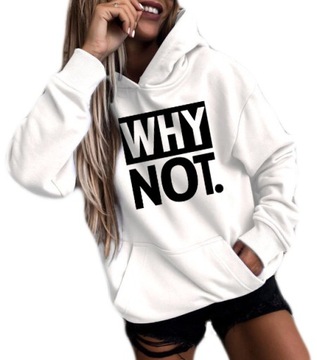 BLUZA DAMSKA KANGUREK Z NADRUKIEM WHYNOT M