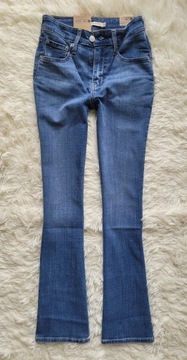 spodnie jeansowe LEVI'S 725 High Rise Bootcut W25 L30 XS dzwony