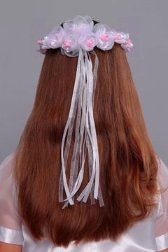 Wianek komunijny kryształki zieleń i złoto