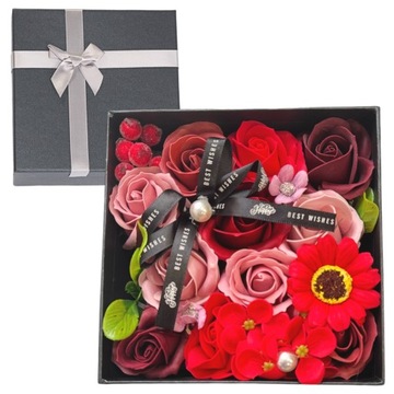 Róże mydlane kwiaty pachnące flower box na prezent