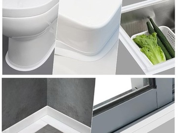 TAŚMA USZCZELNIAJĄCA DO KUCHNI ŁAZIENKI UMYWALKI ZLEWU BIAŁA 38mm*3.2m 1szt