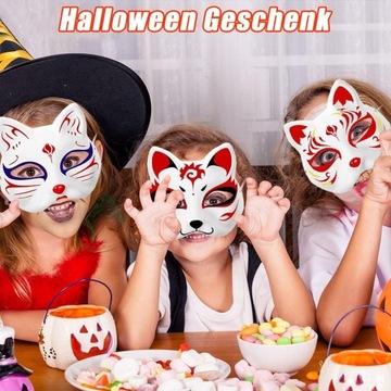 10× Maska na twarz dla kota Therian Halloween Maska Kota do malowania DIY