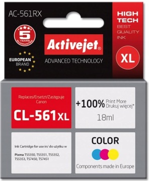 ActiveJet do CANON CL-561XL KOLOR TS5350 TS5351 TS5350 TS5300 TS5350 TS7450