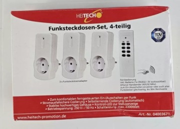 HEITECH GNIAZDO RADIOWE ZESTAW ZDALNEGO STEROWANIA 4 CZĘŚCIOWE