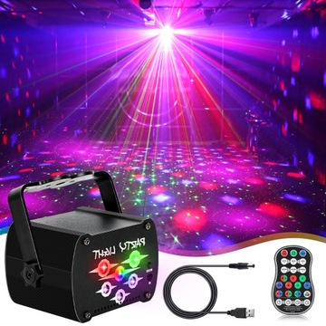 PROJEKTOR LASEROWY LASER DISCO CZUJNIK DŹWIĘKU PILOT