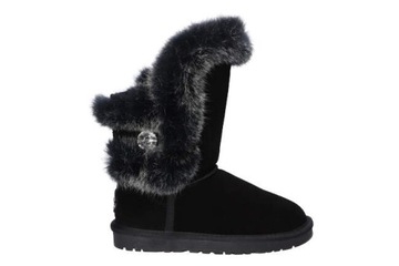 B029 ŚNIEGOWCE EMU BUTY ZIMOWE SKÓRZANE FUTRO B 40