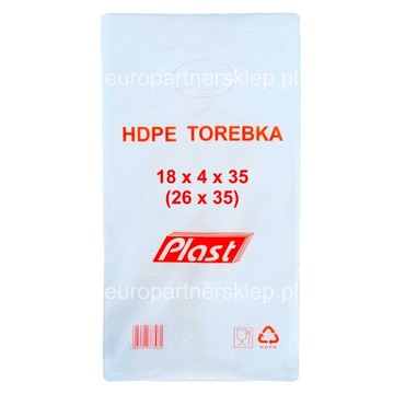 Woreczki foliowe torebki spożywcze HDPE 18/4x35 (26x35) opak. 800 sztuk