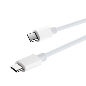 SZYBKI KABEL DWUSTRONNY USB-C - USB-C 1m 80W PRZESYŁ DANYCH PD QC 3.0 BIAŁY