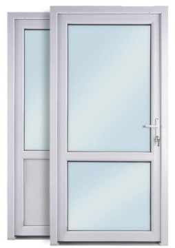 Внешние двери UPVC белые 110 x 210 магазин правый ON STOCK