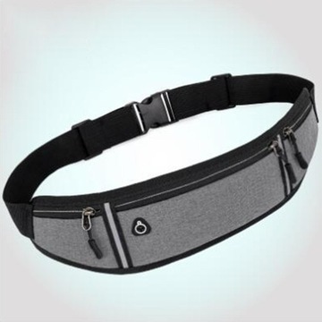 Torba biodrowa z paskiem do biegania Regulowany pasek Szary