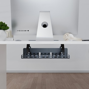 Organizer kabli pod blat podbiurkowy zdejmowany 40 cm czarny StalFlex