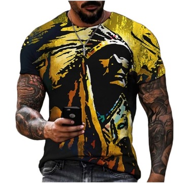 T-SHIRT MĘSKI KOSZULKA 3D Z NADRUKIEM - 20 WZORÓW, L