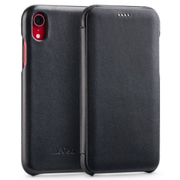 Pouzdro kožené na iPhone Xr Obal book slim case Černé Movear