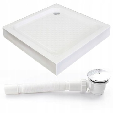Brodzik do kabiny 80x80 kwadratowy płytki + SYFON